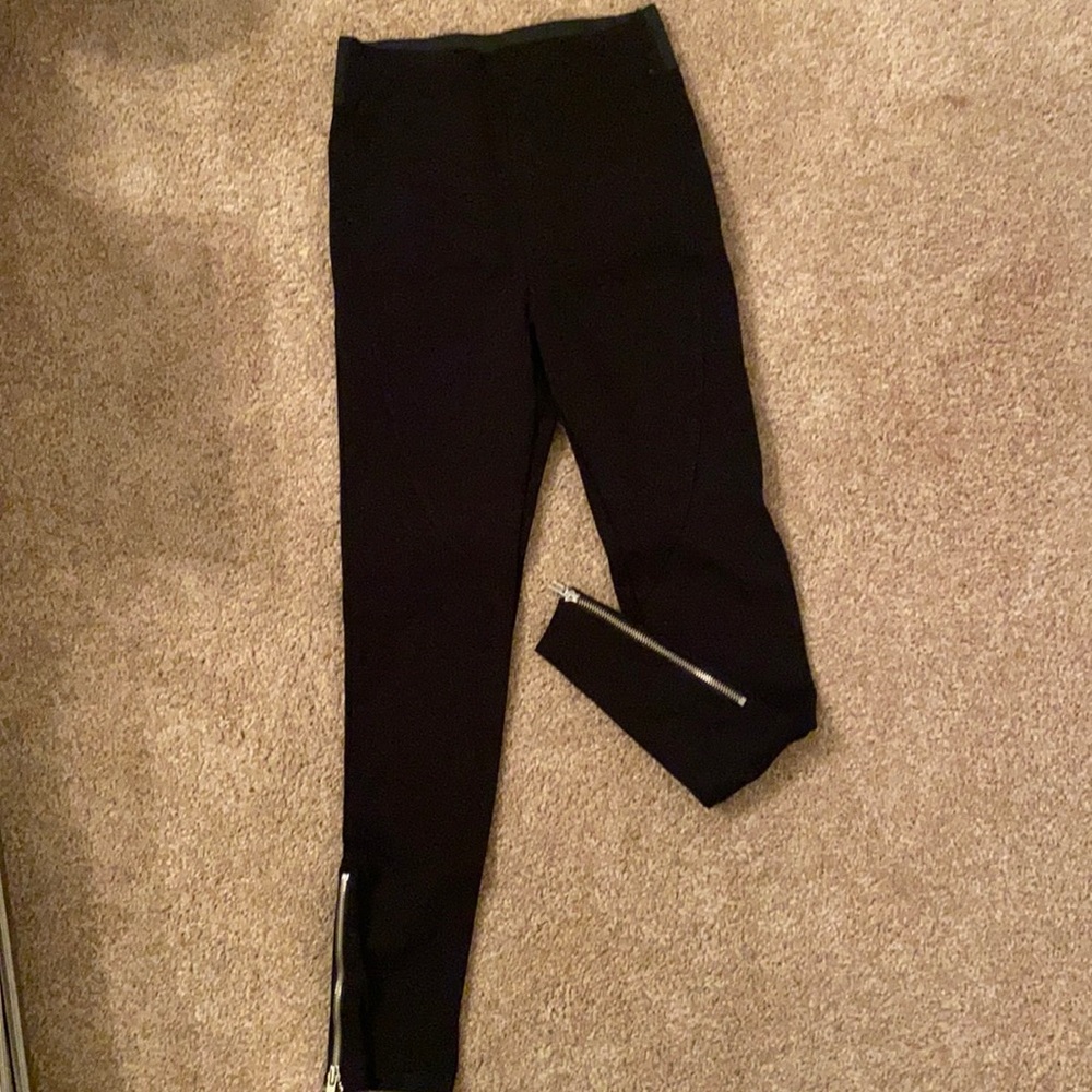 Ponte pants with zipper detail
